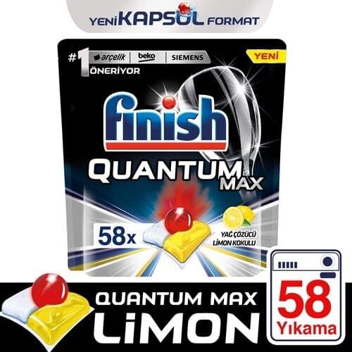 Finish Quantum Max Dishwasher Detergent 58 Capsule Lemon