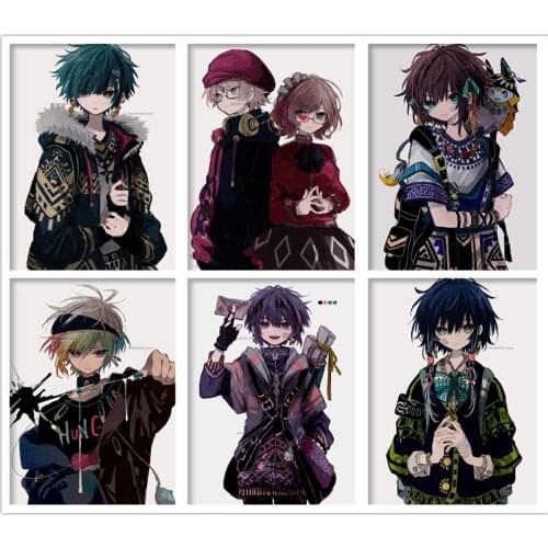 5d Diy Diamond Painting Anime Cartoon Boy Girl Manga Ethnic Clothing Style Diamond Mosaic Embroidery Cross Stitch Art Home Decor