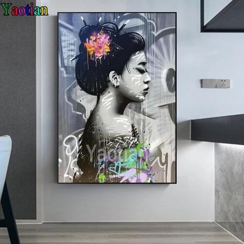 Diamond painting Japanese Geisha Beauty 3d diy handmade,full square round diamond embroidery kids painting mosaic gift