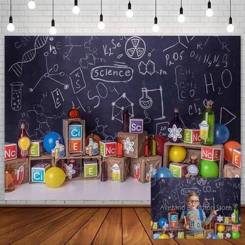 Avezano Science Party Photography Backdrop Mad Scientist Invitation Boy Photophone Photo Background Studio Photozone Decor Props