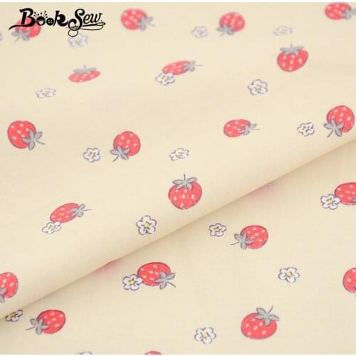 Booksew Telas De Algodon Para Patchwork Flower Strawberry Cotton Fabric Meter Tecidos Sewing Yellow Tissus Au Metre Hot Sale