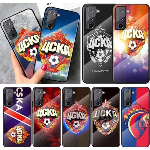 Tempered Glass Cover Hot Russia PFC CSKA For Samsung Galaxy S21 S20 FE Ultra S8 S9 S10 S10e Lite Plus Shockproof Phone Case