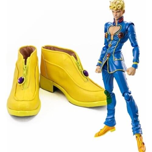 Giorno Giovanna Cosplay JOJOs Bizarre Adventure Golden Wind Giorno Giovanna Cosplay Boots Golden Shoes Custom Made