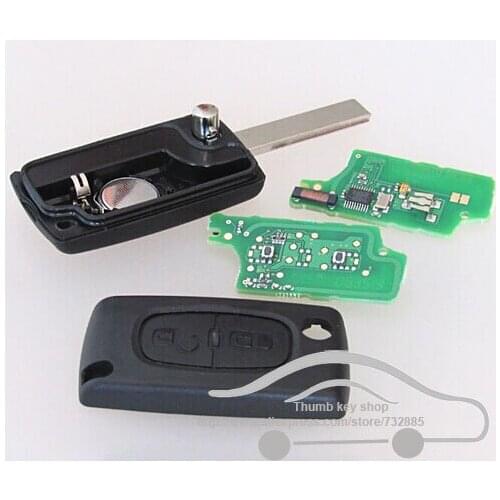 Remote Flip Folding Key 2 Buttons 433MHz with ID46 chip for Peugeot 207 307 308 407 607 Keyless Entry Fob