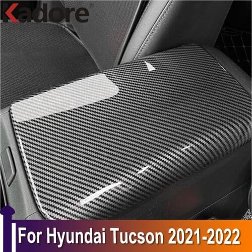 For Hyundai Tucson 2021 2022 ABS Inner Glove Armrest Storage Box Cover Trim Accessories Sticker Car Styling