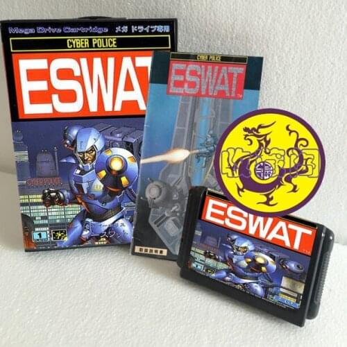 Eswat With Box And Manual 16bit MD Game Card For Sega Mega Drive For Genesis