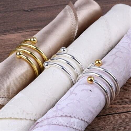 Hot Sell Metal Alloy Napkin Rings Gold And Silver Color For Table Decoration Table Napkin Rings Wholesale Metal Shiny Colour