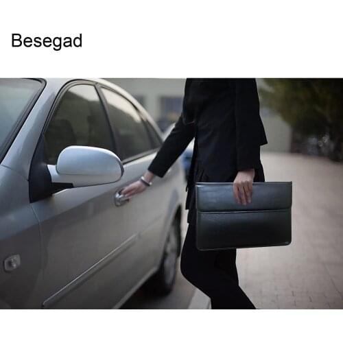 Besegad Wear Resistant Shockproof PU Leather Protective Carrying Cover Sleeve Case Bag for Microsoft Surface Pro 4 6 Go Tablets
