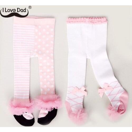 Autumn Winter Baby Tights Cute Lace Bows Baby Girl Tights Clothes Cotton Newborn 0-24M Girls Pantyhose Stockings Menina Collant
