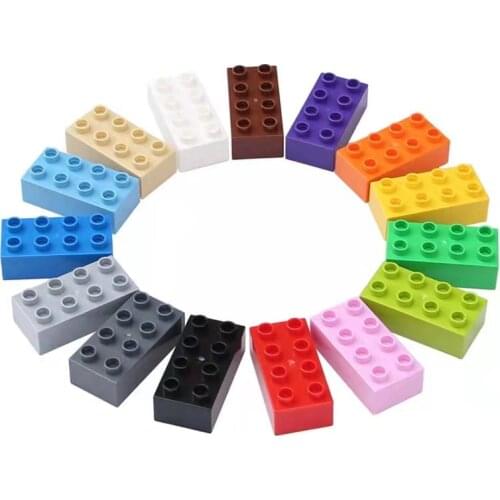 10Pcs MOC DIY Large Building Blocks Compatible Duplo 2*4 Big Size Bricks Plastic Educational Creative Toys for Children Kid Gift