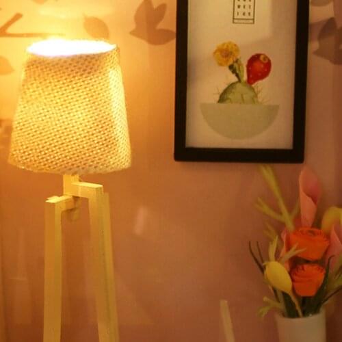 Dollhouse with Furniture Accessories, Plus LED Light & Dustproof Cover, Wooden Crafts Cottage, Creative House, Self Assembly