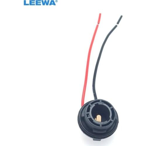 LEEWA 50pcs Car Light Female BAU15S/7507/PY21W Connector Car Lamp Bulb Socket Cable Turn LED Bulb Wiring Harness #CA5572