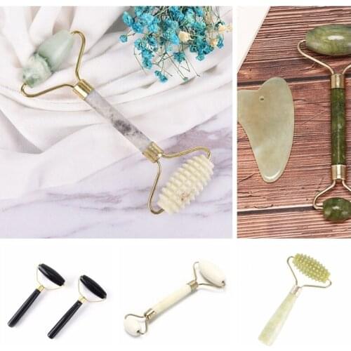 Facial Massage Crystal Stone Body Jade Massager Derma Roller Skincare Ice Roller Wrinkle Removal Beauty Tool 5Styles