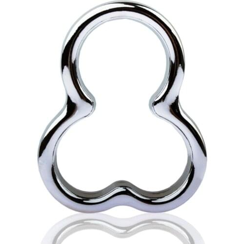 Metal Cock Ring Male Scrotum Bondage Pendant Penis Ring Exerciser Sperm Lock Ejaculation Delay Stainless Sex Toys for Men