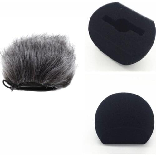Sponge Foam Mic Windproof Cover Filter Artificial Fur Muff Windscreen Shield for ZOOM H5 H6 Handy Recorder Pen Microphone