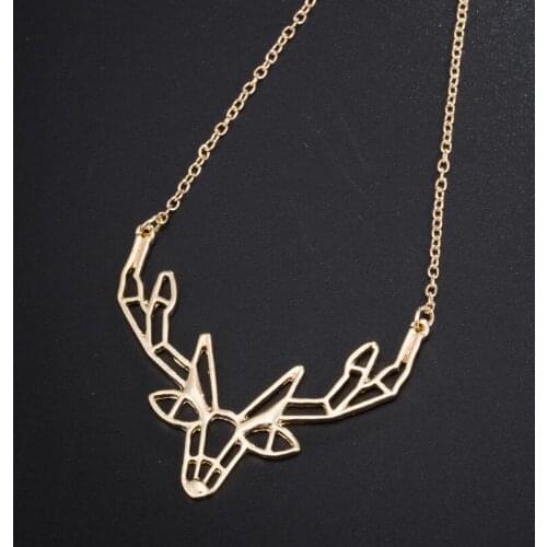 Minimalist Deer Antlers Dinosaur Necklaces Fashion Stainless Steel Animal Pendant Necklace For Men Women Kid Birthday Gift