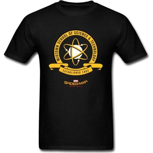 Men T Shirt Midtown School of Science and Technology Tshirt Logo T-shirt Nuclear Atomic Tops Geek Tee Black Clothes Cotton