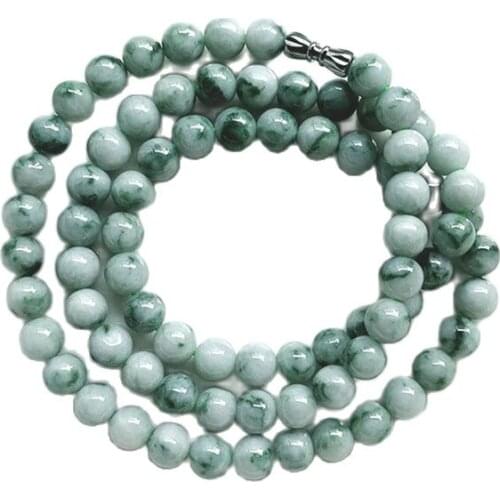 Myanmar A Goods Jade Natural Jade Ice Floating Flower Loose Beads DIY Finished Floating Flower Jade Bead Bracelet Necklace