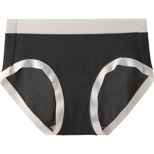 Breathable dry ice silk underwear seamless invisible ladies waist antibacterial high elastic comfortable nylon briefs women