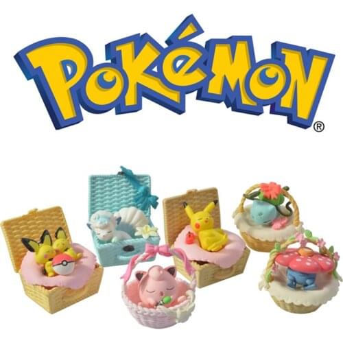 Genuine 6 Pieces/Set of Pokemon Creative Ornaments Toys Pikachu Miniature Character Model Desktop Decoration Childrens GiftsToy