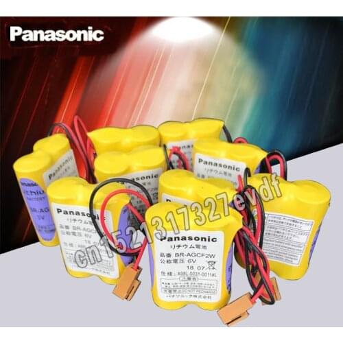 Panasonic Original 10pcs/lot BR-AGCF2W Lithium 6V 2200mAh PLC battery batteries with brown plugs connectors