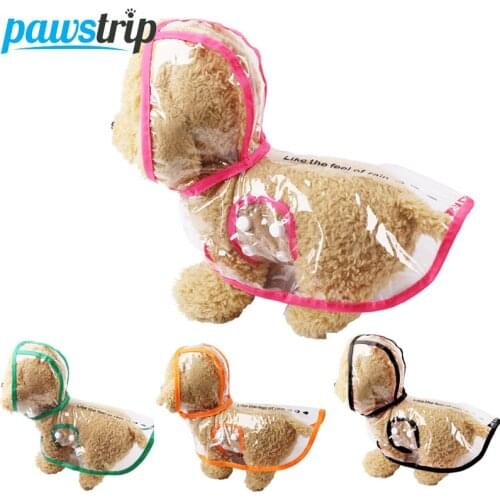Pawstrip Pet Dog Raincoat Waterproof Jacket For Dogs Puppy Transparent Small Dog Rain Coat Soft Breathable Dog Clothes Hoodie