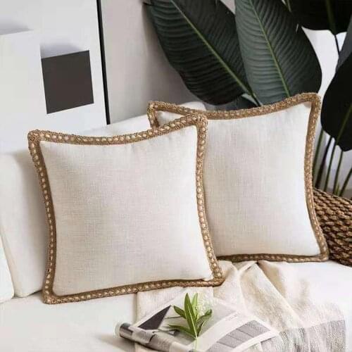 Pillowcase Solid Color Sofa Linen Throw Cushion Cover for Living Room Pillow Case Car Seat Chair Decor 30x50cm/45x45cm/50x50cm