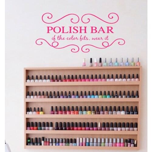 Polish Bar Hands Spa Wall Stickers Nails Salon Wall Decal Girls Beauty Salon Stickers Vinyl Interior Nail Salon Decor Mural C613