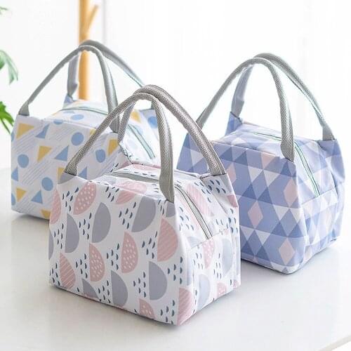 Portable Lunch Bag For Women Kids Insulated Thermal Zipper Picnic Bag Oxford Fabric Tote Handbag Cooler Food Insulation Package