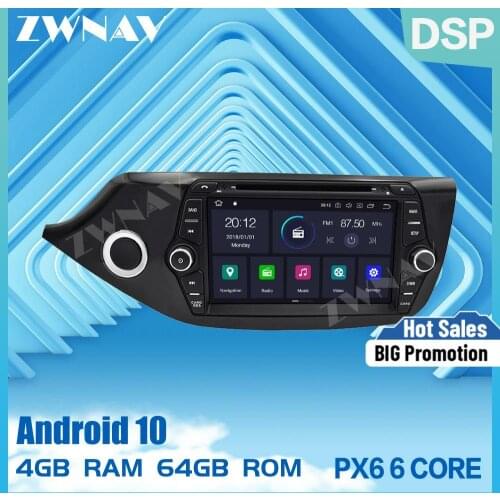 PX6 DSP 4G+64G Android 10.0 Car DVD Player Radio GPS Glonass Navigation For kia ceed 2013-2016 Audio multimedia player head unit