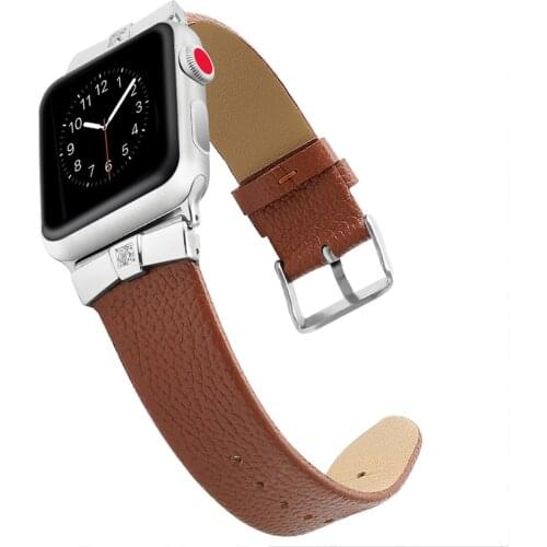 Leather +Metal Diamond Strap for Apple watch 6 5 4 SE 44mm 40mm Replacement bracelet wristband for iwatch 3 2 1 38mm 42mm band