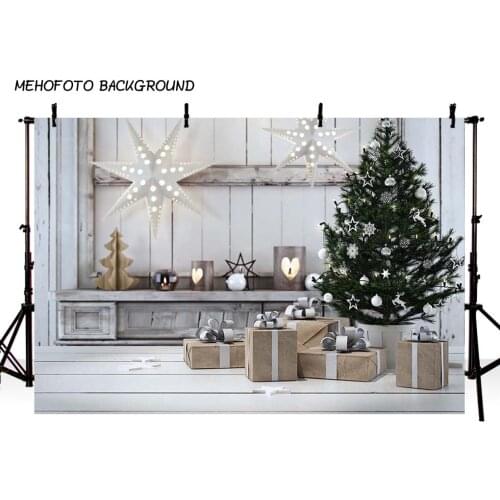 Christmas Background Fireplace Tree Winter Snow Window Backdrop Interior Baby Birthday Photography Background For Photo Studio