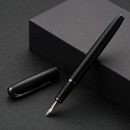New Arrivel 2021 Matte Black Series Fountain Pen Luxury Metal Ink Pens with Gift Box Christmas Gift Free Engraved Accpet