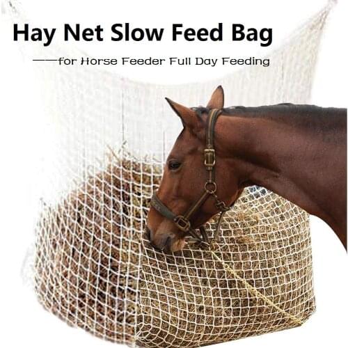 Hay Net Bag Slow Feed Bag for Horse Feeder Full Day Feeding Large Feeder Bag with Small Holes