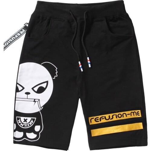 2020 New Arrival Drawstring Loose Shorts Short Men Male Leisure Summer Pants Cotton Beach Straight Casual Knee Length Print