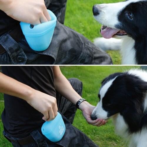 Silicone Dog Training Treat Bags Snack Bag Doggie Pet Feed Pocket Pouch Puppy Snack Reward Waist Bag Training Behaviour Aids