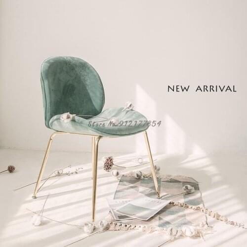 Nordic light luxury dining chair simple dressing chair beetle chair backrest home bedroom desk chair net red makeup chair