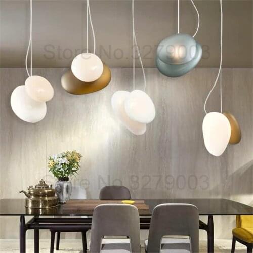 Modern Simplicity Cobblestone Style Hanging Lamp Glass Lampshade Led Pendant Lights,Personality Bar Restaurant Pendant Lamps