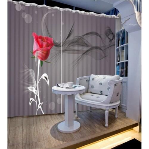 Blackout curtain Fumo grigio flower curtains 3d Curtains Blackout for Living Room Kids Bedroom Fabric