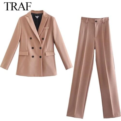Женские осенние брючные костюмы TRAF China At AliExpress