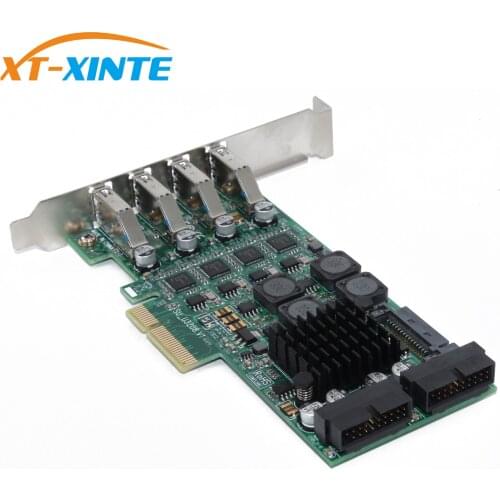 USB 3.0 PCI-E Express PC Add on Card External 4 Ports USB3.0 & Internal 2x 19 Pin Slots 4 Channels 8x USB 3.0 Expansion Adapter