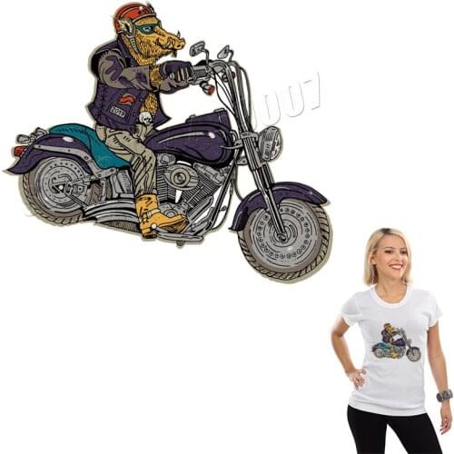 Motor Patches Heat Transfer Vinyl Paper Iron On Stickers Decal Denim A-Level Washable Parches On T-Shirts Big Applique