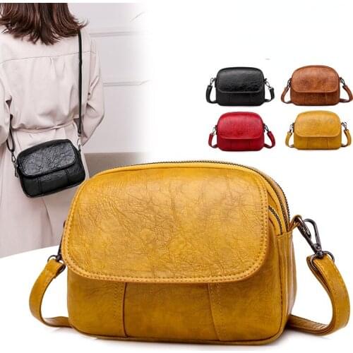 Vintage PU Leather Handbag for Women Girl Fashion Shell Messenger Bags Bolsa Female Shoulder Bags Ladies Crossbody Bag Purses