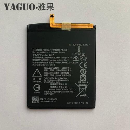 High Quality HE317 3000mAh Battery Original HE 317 For Nokia 6 7 Nokia6 Nokia7 TA-1000 TA-1003 TA-1021 TA-1025 TA-1033 TA-1039