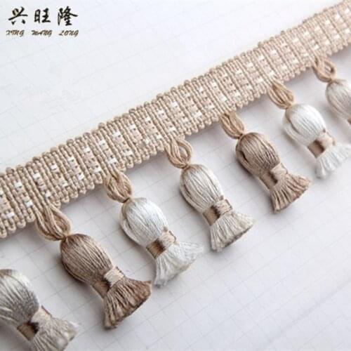 XWL 14M/lot Curtain Tassel Fringe Lace Trims Sofa Stage Valance Decor Ribbon Belt DIY Sewing Lace Trim Curtain Accessories Decor