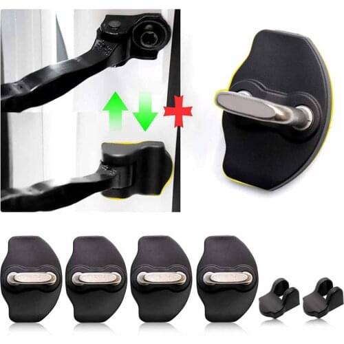 Door Lock Latches Protective Cover Black ABS Door Stopper Covers for Tesla Model 3 2017-2020 Interior Accessories