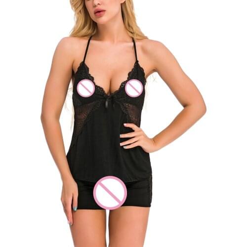 Womens sexy lingerie Plus Size Sentiment Porno Underwear Splices Lace Backless Solid Pajamas Shorts Suit lingerie femme sexy 00