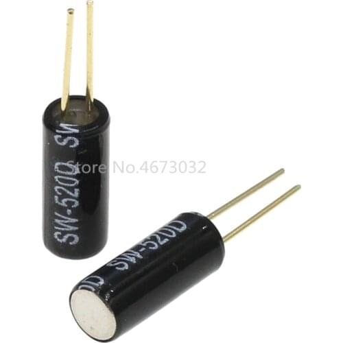 10PCS SW520D Vibration Sensor Metal Ball Tilt Shaking Switch 5.2*11.5 SW-520D Tilt Shaking Position Switches Gold