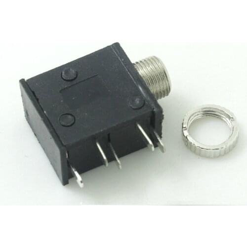 1000pcs Screw Phone Jack 3.5mm 5 pin stereo audio socket for 3 poles earphone plug through hole DC30V 0.5A