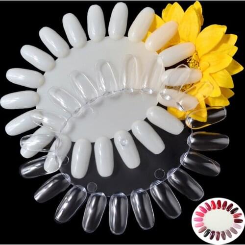 5pcs Nail Practice Board 20Tips/Wheel Round Nail Polish Gel Color Display Palette Chart Fake Acrylic Nail Art Tips DIY Manicure